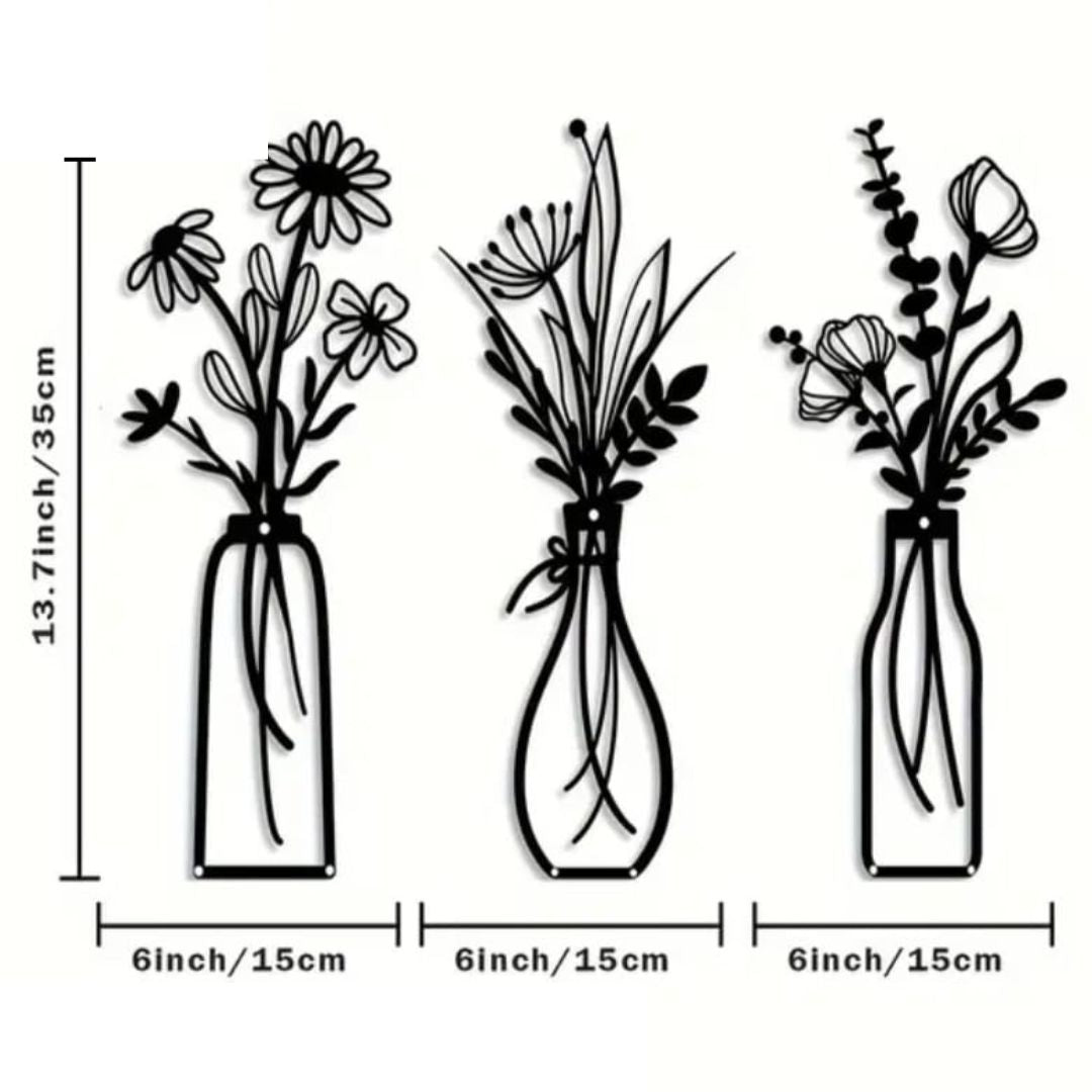 Blooming Wooden Vase Panels