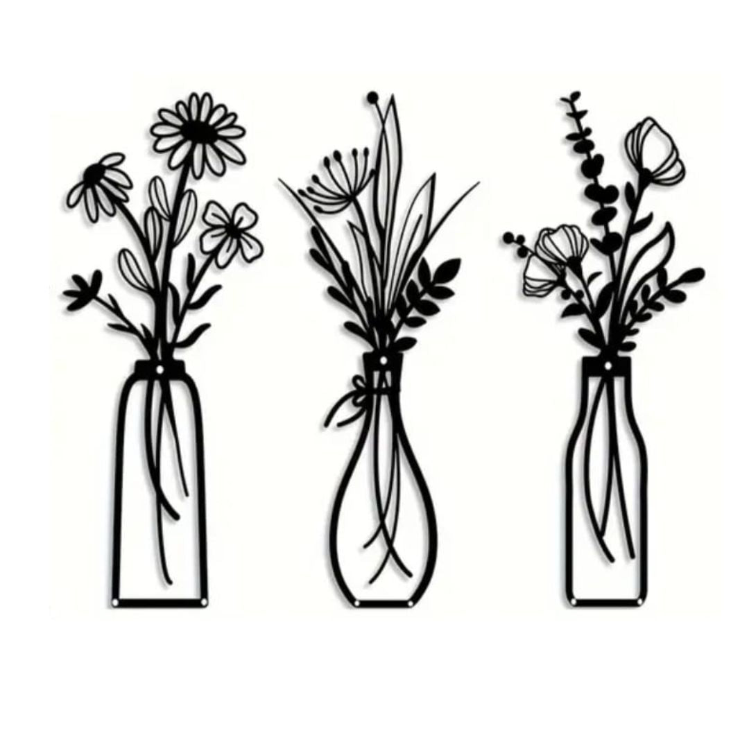 Blooming Wooden Vase Panels